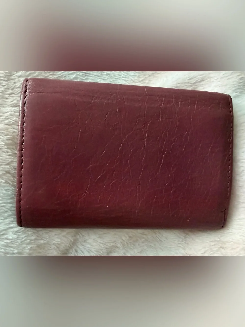 Balenciaga authentic Paris Leather Wallet and Key Case Set Mauve Pink